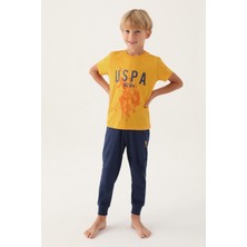 U.S. Polo Assn.  Lisanslı Hat Hardal Erkek Çocuk Pijama Takımı