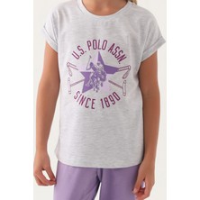 U.S. Polo Assn.  Lisanslı Starry Kar Melanj Kız Çocuk Pijama Takımı