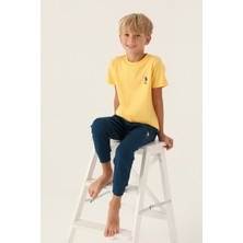 U.S. Polo Assn.  Lisanslı Palm Tree Sarı Erkek Çocuk Pijama Takımı
