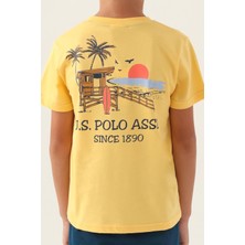 U.S. Polo Assn.  Lisanslı Palm Tree Sarı Erkek Çocuk Pijama Takımı