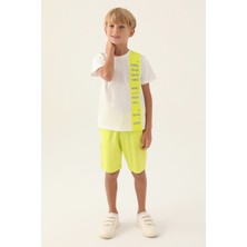 U.S. Polo Assn. Lisanslı Striped Krem Erkek Çocuk Bermuda Takım