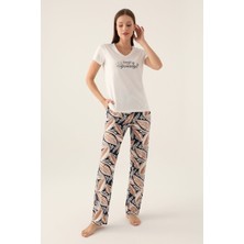 Arnetta Keep Krem Kadın Kısa Kol Pijama Takımı