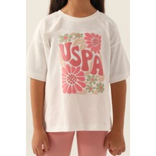 U.S. Polo Assn. Lisanslı Flower Krem Kız Çocuk Kapri Takım