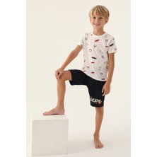 Arnetta Skateboard Krem Erkek Çocuk Bermuda Takım
