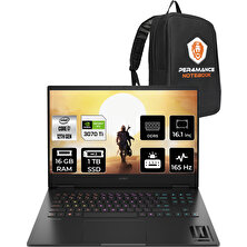 HP Omen 16-K0008NT Intel Core i7 12700H 16GB 1TB SSD RTX3070Ti/8GB 165Hz 16.1" QHD W11H Taşınabilir Bilgisayar & PER4 Çanta 7H8Z5EAPN386