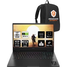 HP Omen 16-K0008NT Intel Core i7 12700H 8GB 4TB SSD RTX3070Ti/8GB 165Hz 16.1" QHD FDOS Taşınabilir Bilgisayar & PER4 Çanta 7H8Z5EAPN335