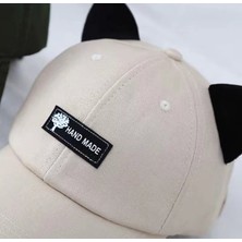 Bej Çocuk Kedi Kulaklı Aviator Güneş Gözlüğü Şapkası (Yurt Dışından)