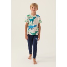 RolyPoly Dinosaur Bej Erkek Çocuk Pijama Takımı