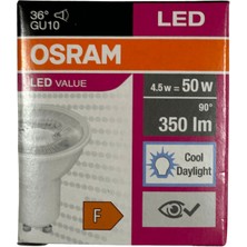 Osram PAR16 4.5W (50W) 6500K (Beyaz Işık) GU10 Duylu LED Spot