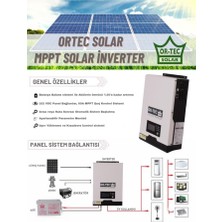 Ortek Solar 24V 3KW/3000VA Mppt Tam Sinus Akıllı Inverter