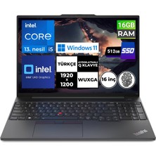 Lenovo Thinkpad E16 Gen1 I5-1335U 16 GB 512 GB SSD 16" Wuxga Windows 11 Pro 21JN0005TX BT37