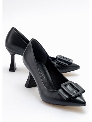 Ccway Kadın Tokalı Stiletto SİYAH CİLT