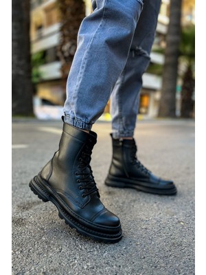 Chekich CH229 Fst Crow Erkek Bot Sıyah Kışlık Su Geçirmez Vegan Malzeme ile Rahat Kullanım