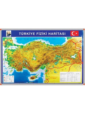 Panda 70 x 100 cm Türkiye Fiziki Haritası Alüminyum Çerçeve 402