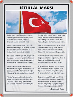 Panda 50 x 70 cm Istiklal Marşı Portre Tablo Alüminyum Çerçeve 416