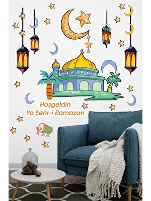 Efekt Reklam Efektreklam Ramazan Ayı Temalı Cam Duvar Süsleri Hoşgeldin Ramazan Sticker Seti