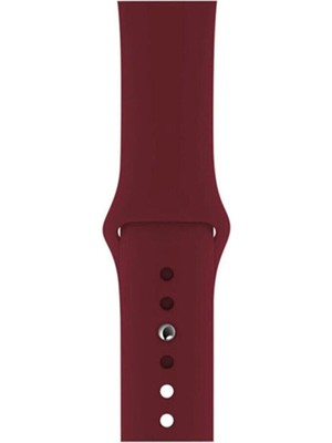 Dijimedia Apple Watch Seri 1/2/3/4/5/6/7/8/se/ultra 38MM 40MM 41MM Kordon Kayış Bileklik Klasik Silikon Bordo