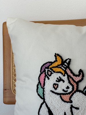 Galia Textile Galia Kids Unicorn Tek Boynuzlu At Punch Kırlent Kılıfı