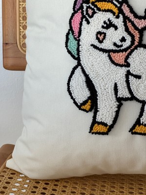 Galia Textile Galia Kids Unicorn Tek Boynuzlu At Punch Kırlent Kılıfı