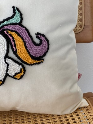 Galia Textile Galia Kids Unicorn Tek Boynuzlu At Punch Kırlent Kılıfı