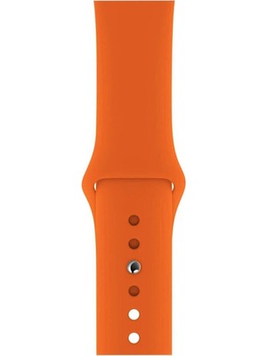 Dijimedia Apple Watch Seri 1/2/3/4/5/6/7/8/se/ultra 42MM 44MM 45MM 49MM Kordon Kayış Bileklik Klasik Silikon Kremit Turuncu