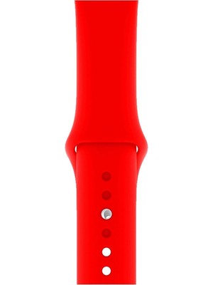 Dijimedia Apple Watch Seri 1/2/3/4/5/6/7/8/se/ultra 42MM 44MM 45MM 49MM Kordon Kayış Bileklik Klasik Silikon Kırmızı