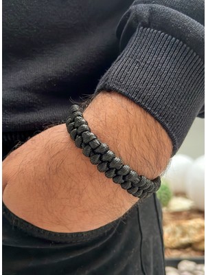 Kutcha Accessories Kutcha Balıksırtı El Yapımı Örgü Erkek Bileklik