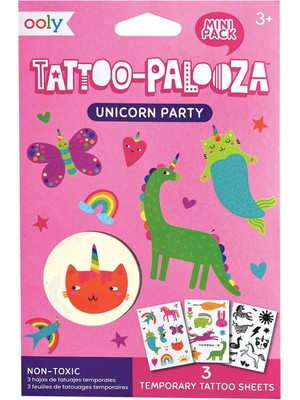 Ooly   Ooly Mini Tattoo Palooza Geçiçi Dövme Seti - Unicorn Party