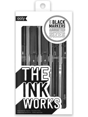 Ooly  Siyah Ooly The Ink Works 5’li Keçeli Kalem