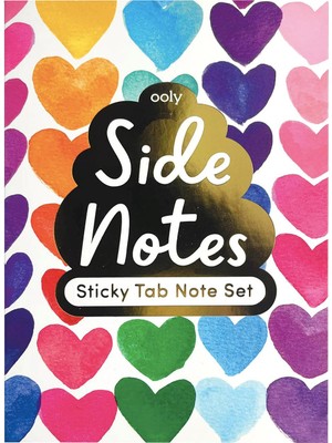 Ooly   Ooly Side Notes Yapışkanlı Etiket Seti - Rainbow Hearts