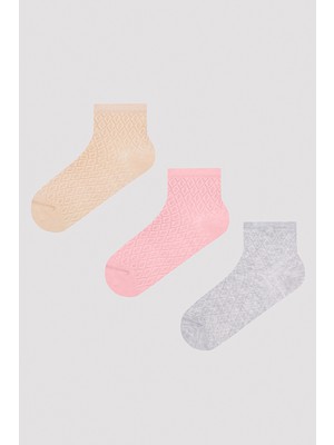 Penti Jacquard Pinky 3lü Patik Çorap
