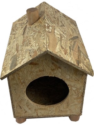Goxawee Kedi Kulubesi Dış Ortam Uygun Ahşap Kedi Evi Osb 43X40X37 cm