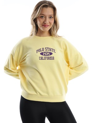 Polo State Kadın Polo State Baskılı 3 Iplik Sweat Sarı