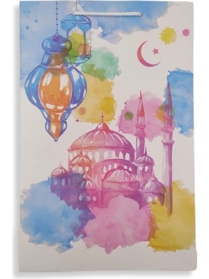 Roco Paper Co. Roco Paper Karton Çanta Ramazan Tema Baskılı 26*40*8 cm 10 Adet