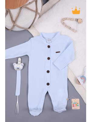 Baby Hola Müslin Unisex Bebek Tulum Emzik Askılı Tulum 1094