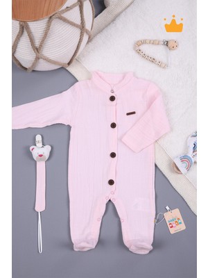 Baby Hola Müslin Unisex Bebek Tulum Emzik Askılı Tulum 1094