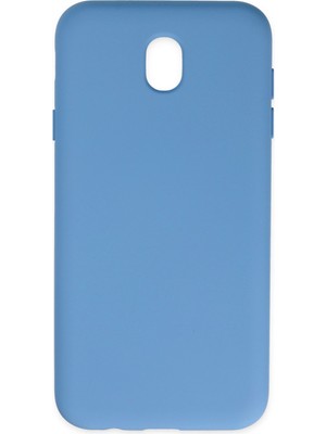 Newface Samsung Galaxy J7 Pro / J730 Kılıf Nano Içi Kadife  Silikon - Mavi 300099