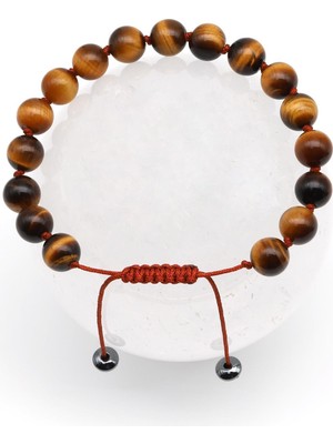 Alibaba Doğaltaş Kaplan Gözü Doğal Taş Makrome Örme Bileklik