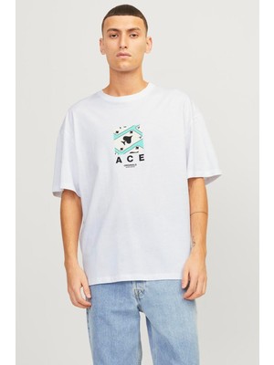 Jack & Jones Jorblockpop Erkek Beyaz T-Shirt 12254169-BrightWhite