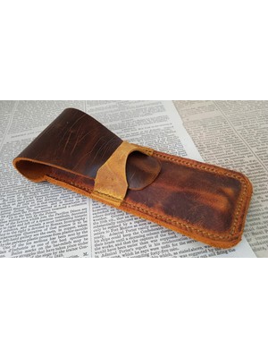 Mahfuz Crazy Hors Hakiki Deri El Emeği Kalemlik Kalem Kutu 27 cm 6 cm HHH0702I