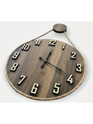 STE Desing Halatlı Dekoratif Ahşap,saat, Duvar Saat,duvar Saati,ahşap Saat,saat,wall Clock