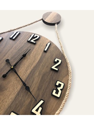 STE Desing Halatlı Dekoratif Ahşap,saat, Duvar Saat,duvar Saati,ahşap Saat,saat,wall Clock