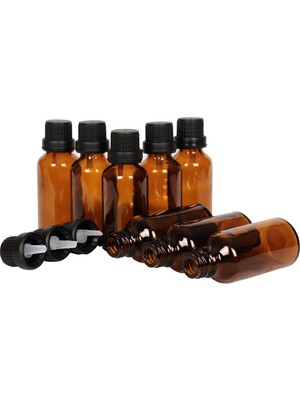 Ziylan Spain 50 Adet 30 ml Medikal Kahverengi Kehribar(Amber) Cam Şişe ( İçten Damlalıklı 30 cc )