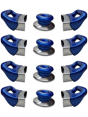 Nalburkent Nalburkent Tencere Tava Sahan Kulpu Cam Ve Metal Kapak İçin Yasemin Mavi 4 Set