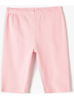 Koton Kısa Tayt Ribanalı Beli Lastikli Pamuklu