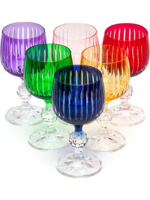 Leonarte Casa Bohemia Kristal Sarpy 150ML Renkli Kesme Kahve Su Bardağı