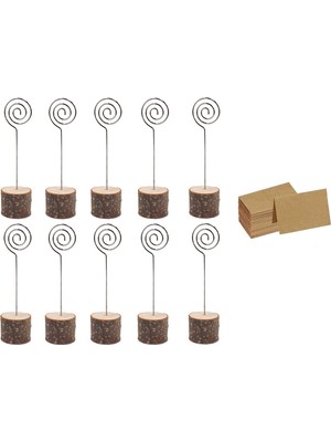 Passing 30 Adet Ahşap Yer Kartı Sahipleri Girdap Tel Kraft Yer Kartları Rustik Ahşap Masa Numarası Sahipleri Standları Isim Kartları Tutucu (Yurt Dışından)