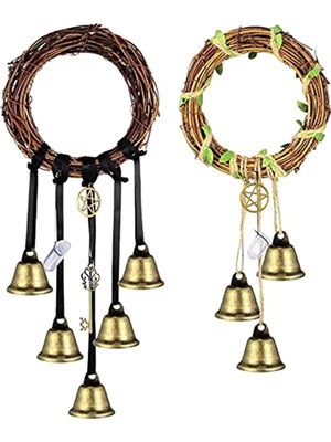 Passing 2 Adet Cadı Bells Koruma Kapı Tokmağı Askı El Yapımı Wiccan Rüzgar Çanları El Yapımı Wicca Çan Çelenk Witchy Dekor (Yurt Dışından)