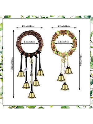 Passing 2 Adet Cadı Bells Koruma Kapı Tokmağı Askı El Yapımı Wiccan Rüzgar Çanları El Yapımı Wicca Çan Çelenk Witchy Dekor (Yurt Dışından)