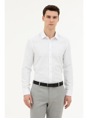 Pierre Cardin Erkek Beyaz Slim Fit Uzun Kollu Gömlek 50285594-VR013